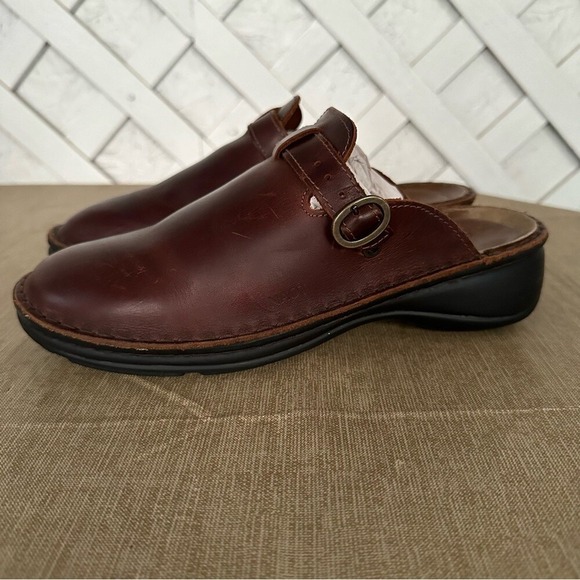 Naot Shoes - Naot Aster Brown Leather Slip On Mules Slide Clog Size 40/ US 9 Buckle Comfort